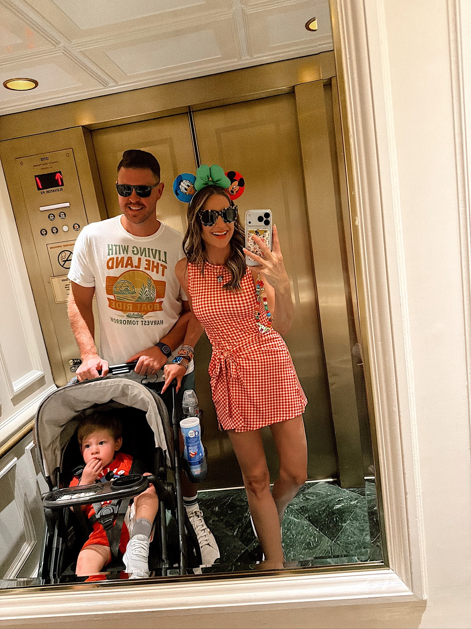 Family Disney park day ootds! I’m in a medium romper, bauble bar necklace, Etsy ears and accessories - fits tts.

#LTKootd #LTKTravel #LTKSeasonal