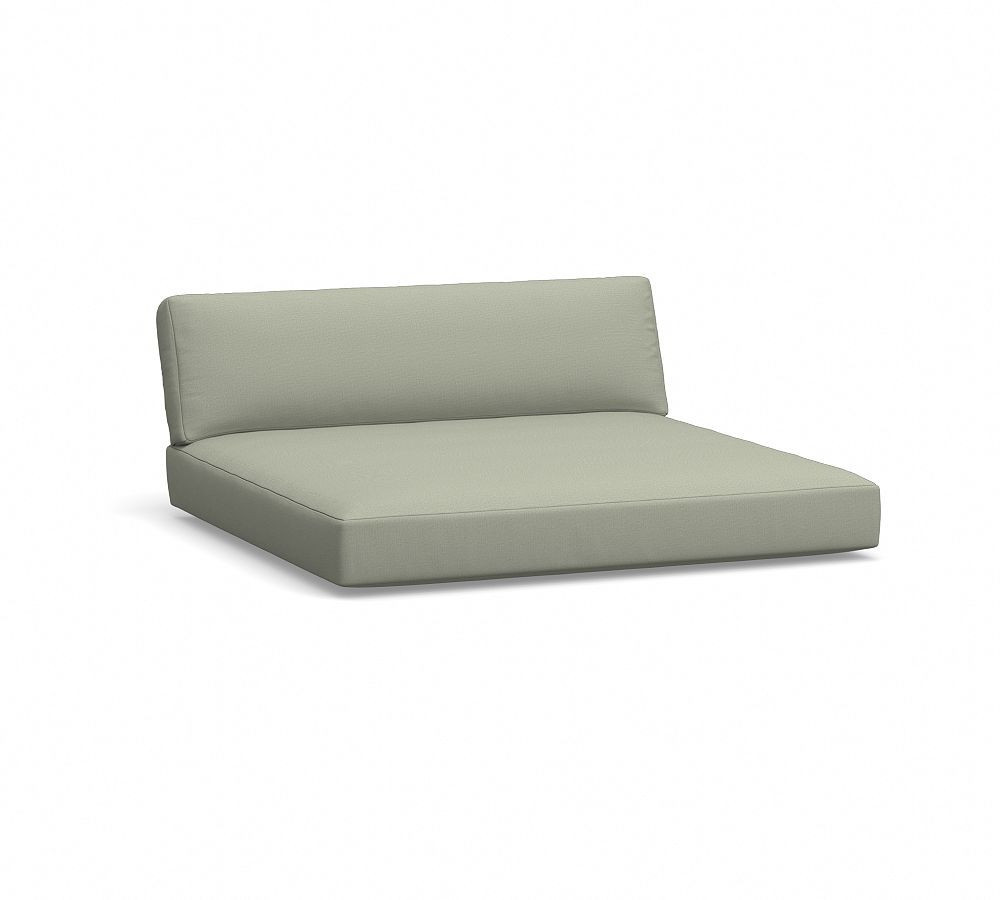 Malibu Platform Outdoor Daybed Cushion; Sunbrella(R)Plainweave, Sage | Pottery Barn (US)