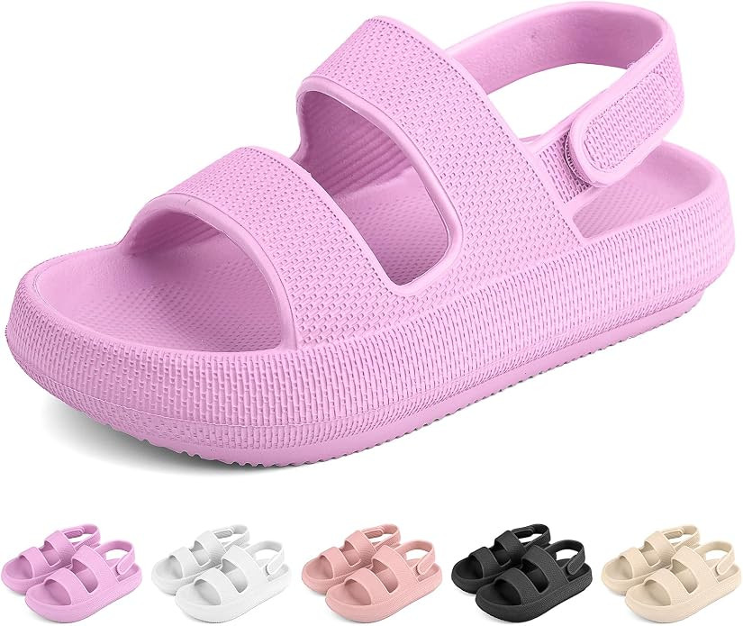 Kids Cloud Sandals Boys Girls Slip on Flat Slides Sandals EVA Summer Quick Drying Pillow Slipper ... | Amazon (US)