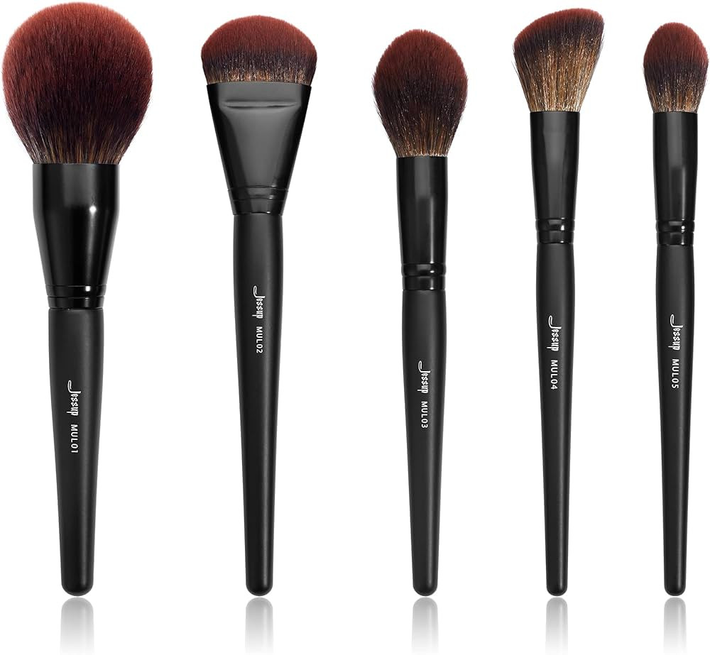 Jessup Large Face Makeup Brushes 5pcs, Premium Synthetic Foundation Powder Contour Blusher Highli... | Amazon (US)