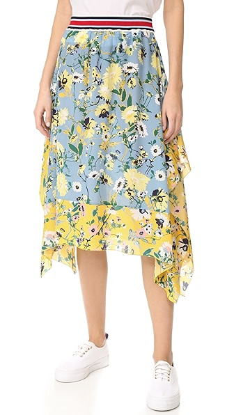 Hilfiger Collection Patchwork Floral Midi Skirt | Shopbop