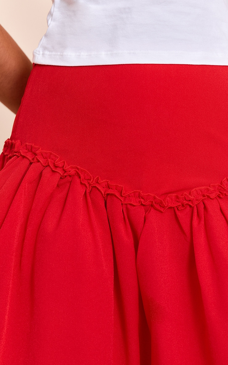Red Volume Maxi Skirt | PrettyLittleThing UK