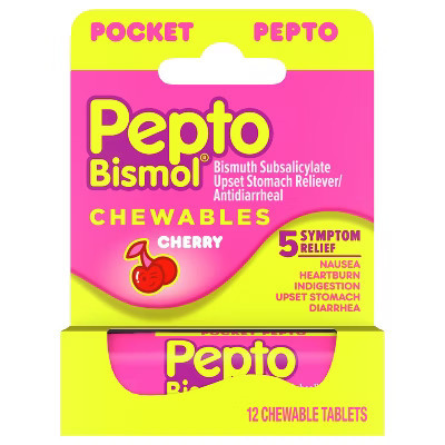 Pepto-Bismol To-Go Chewable Tablets, Upset Stomach Relief, Anti Diarrheal - Cherry - 12ct | Target