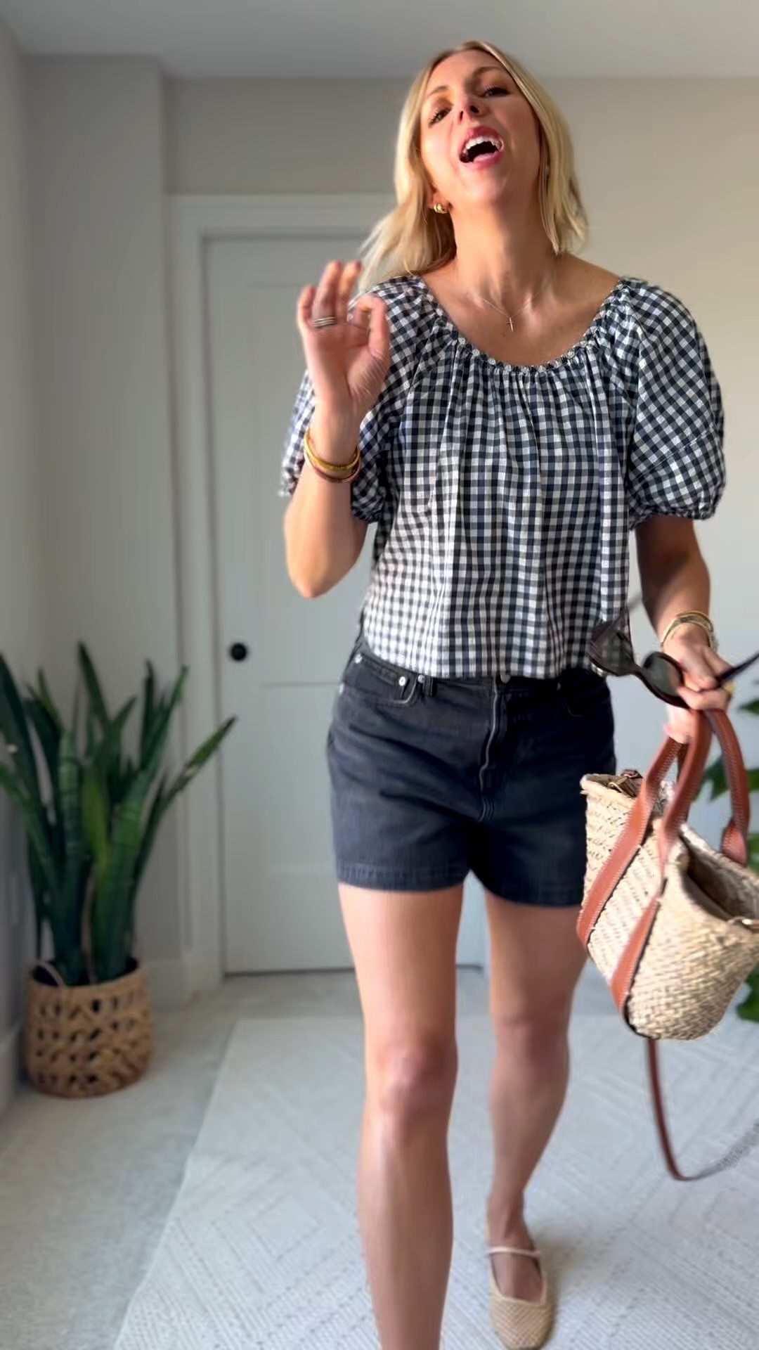 Styling denim shorts and as gingham blouse

#LTKOver40 #LTKSeasonal #LTKootd