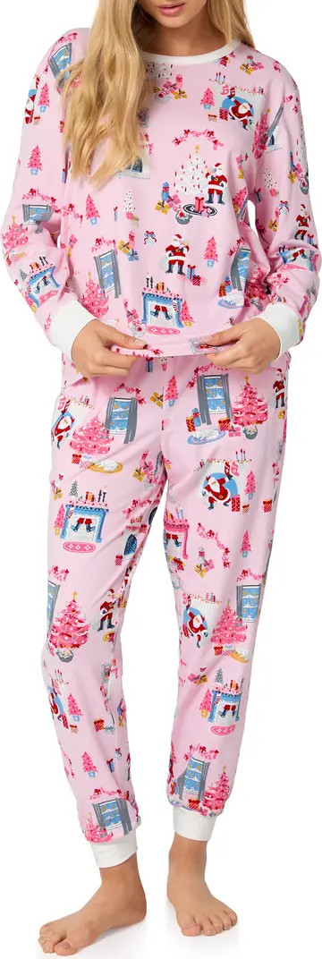 Holiday Print Stretch Organic Cotton Pajamas | Nordstrom
