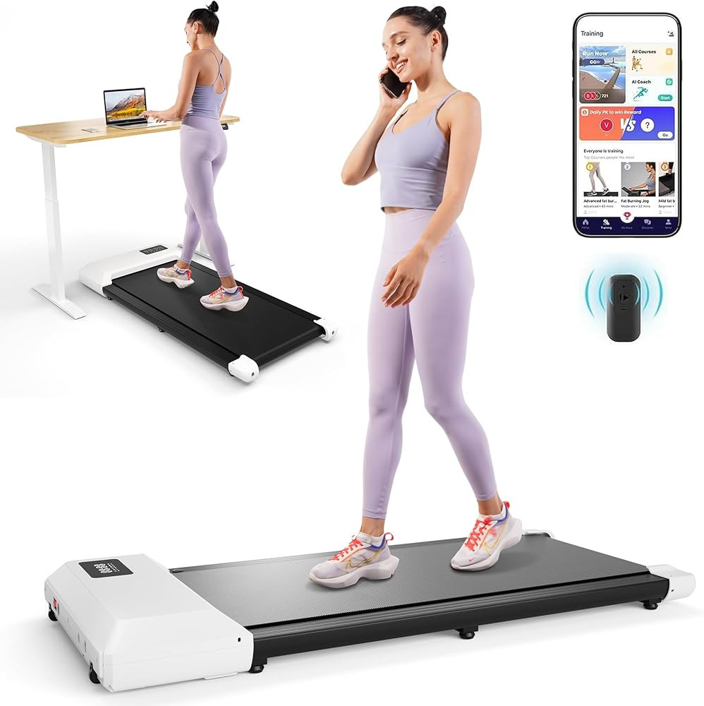 DeerRun Walking Pad 2 in 1 Under Desk Treadmill, 2.5HP Low Noise Walking Pad Running Jogging Mach... | Amazon (US)