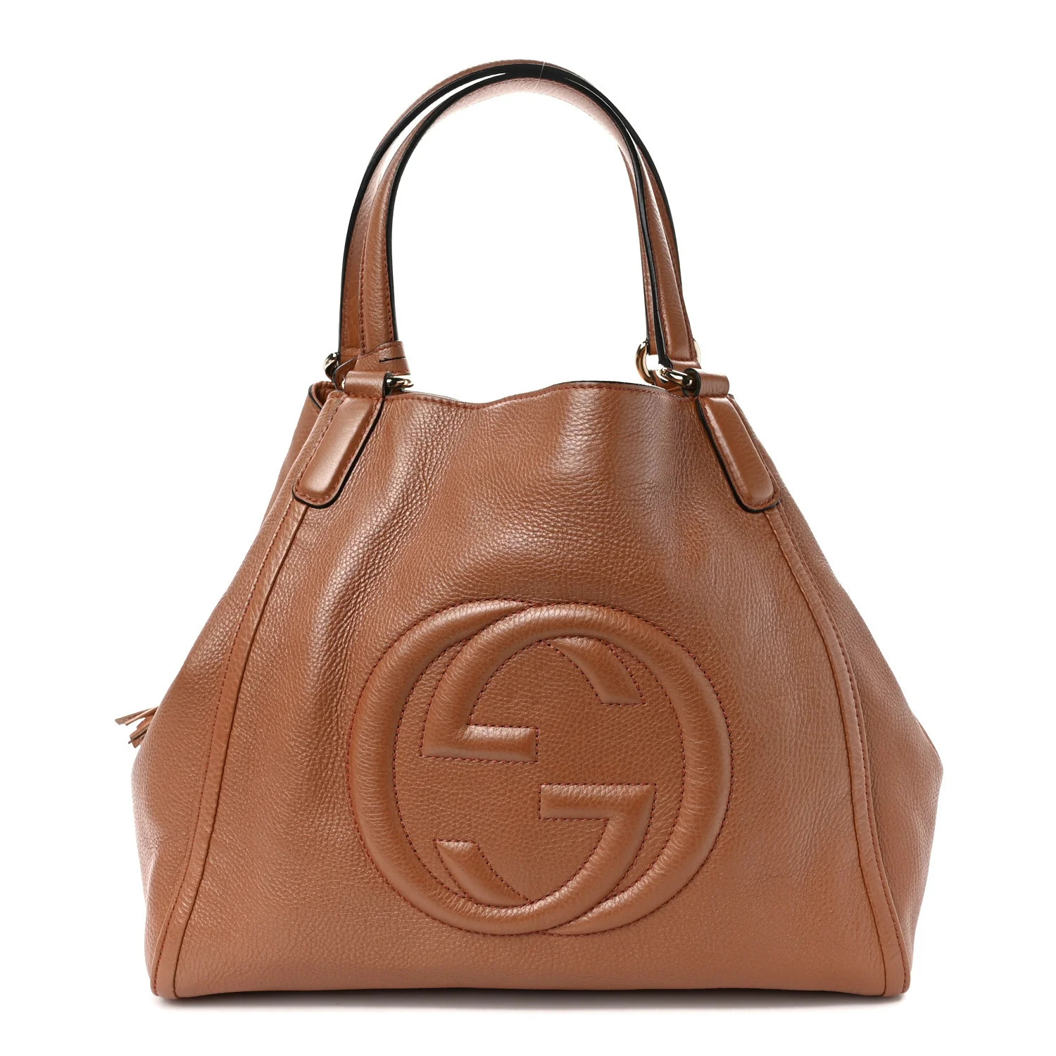 Metallic Pebbled Calfskin Medium Soho Shoulder Bag Blush | FASHIONPHILE (US)