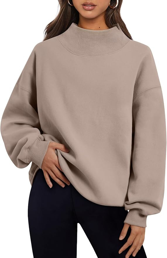 Trendy Queen Womens Oversized Sweatshirts Turtleneck Pullover Long Sleeve Hoodies Tops Fall Fashi... | Amazon (US)
