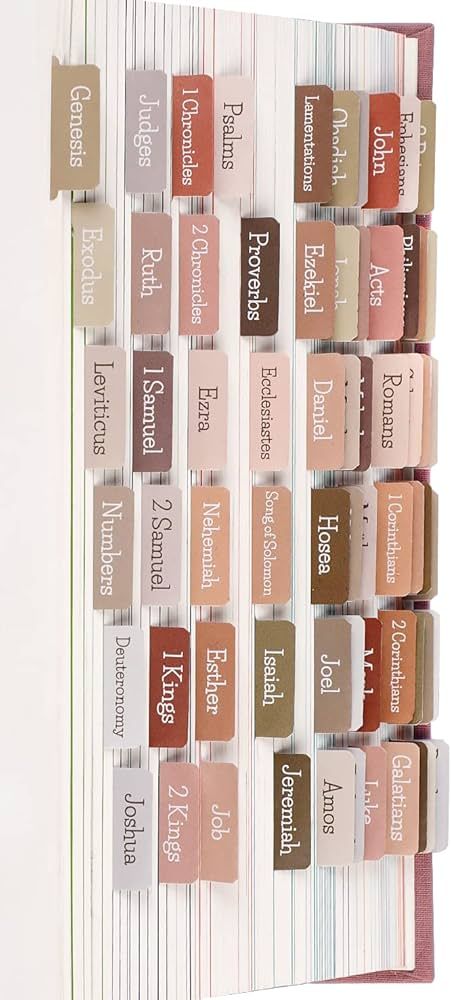 Earth tone bible tabs, Large print laminated bible tabs for women and men, easy to read, easy to ... | Amazon (US)