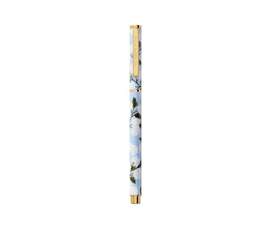RIFLE PAPER CO. Hydrangea Writing Pen, 5.375" L, 0.5 mm Rollerball Tip, Stainless Steel Body with... | Amazon (US)