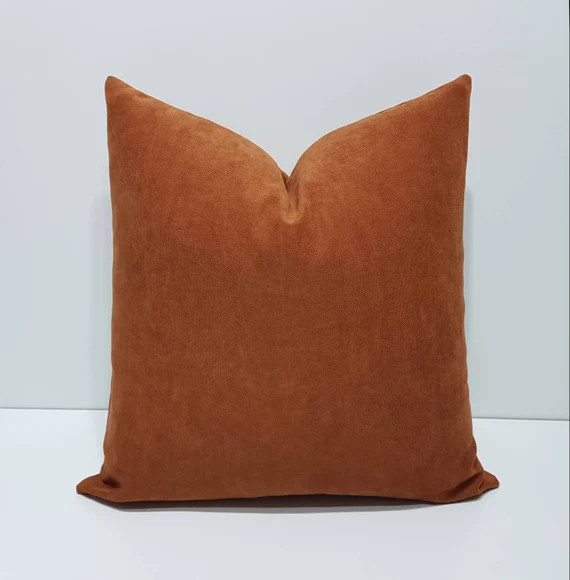 rust pillow cover, rust cushion cover, rust color throw pillows, decorative pillow cases, rust lu... | Etsy (CAD)