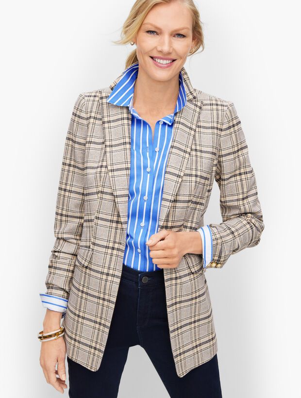 Long Blazer - Foliage Plaid | Talbots