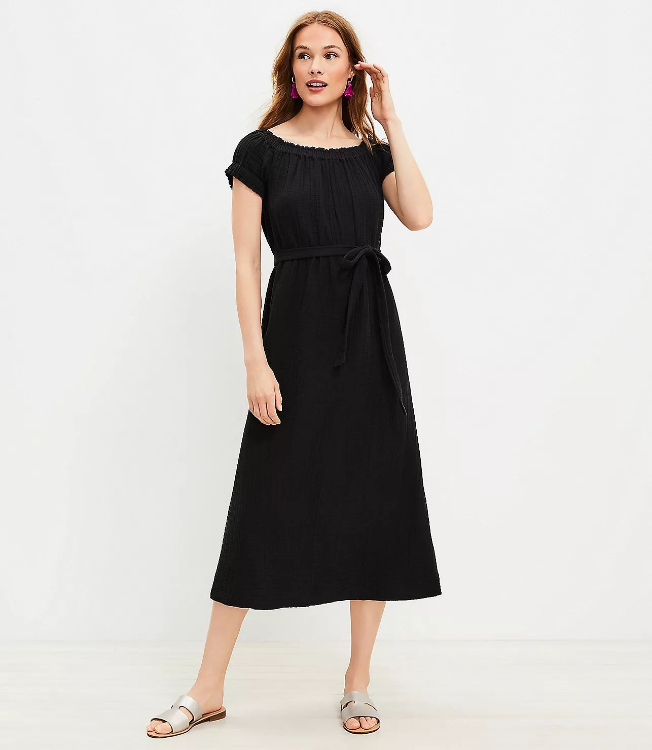 On & Off The Shoulder Maxi Dress | LOFT