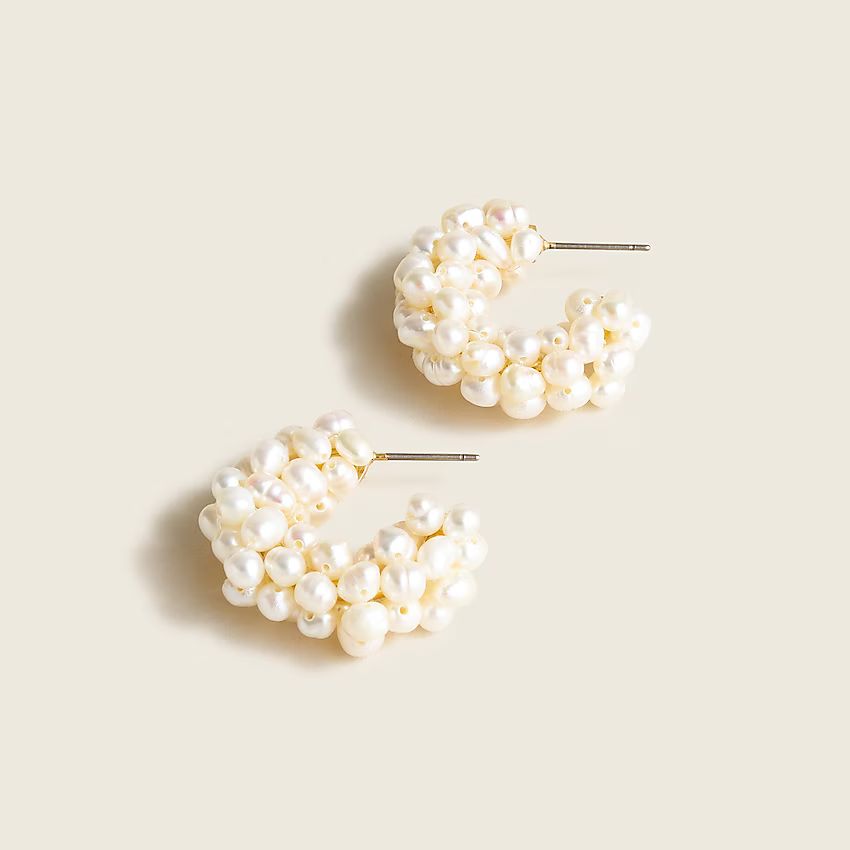 Freshwater pearl cluster hoop earrings | J.Crew US