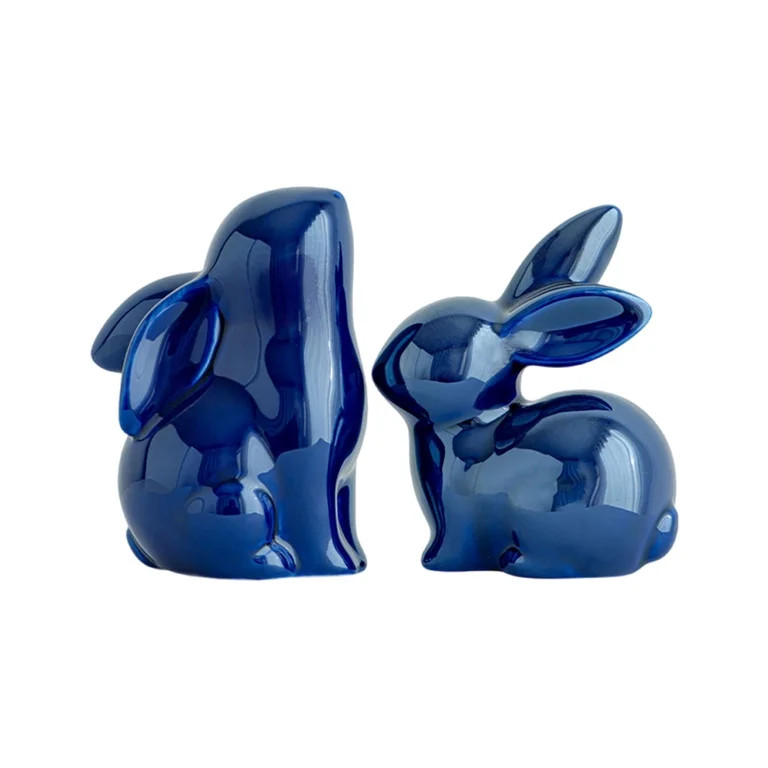 Ceramic Rabbit Ceramic Bunny Figurine Porcelain Modern Art Home Decor, A Set of 2 Rabbit Decor, E... | Walmart (US)