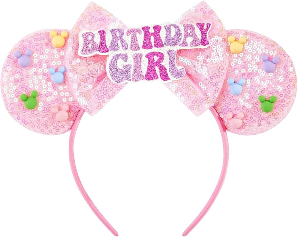 Birthday Girl Headband, Mouse Ears Headband for Women Girls Adult,Birthday Ears Hairs Accessories... | Amazon (US)