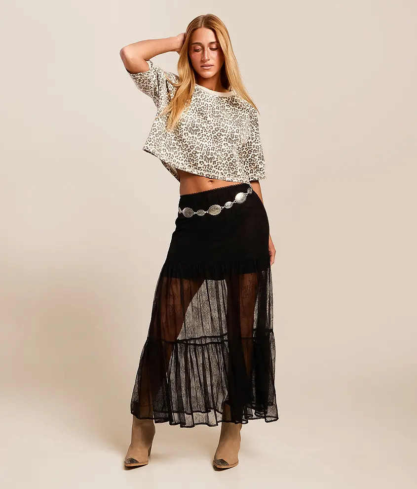 Sheer Lace Maxi Skirt | Buckle