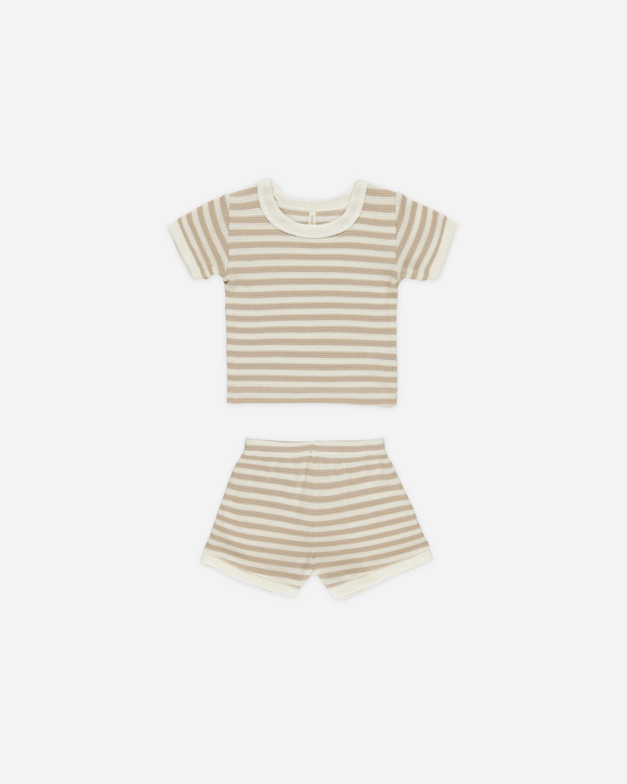 Waffle Shortie Set || Oat Stripe | Rylee + Cru