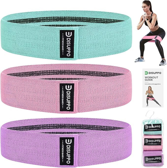 DISUPPO Resistance Bands for Legs and Butt, Workout Hip Bands High Exercise Bands Wide Booty Band... | Amazon (US)