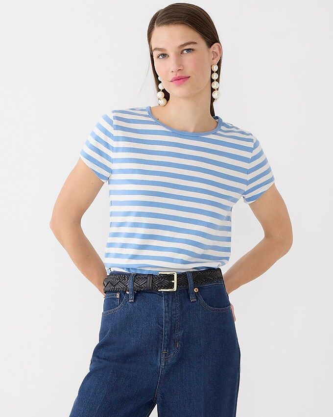 Slim-fit organic slub cotton T-shirt in stripe | J.Crew US
