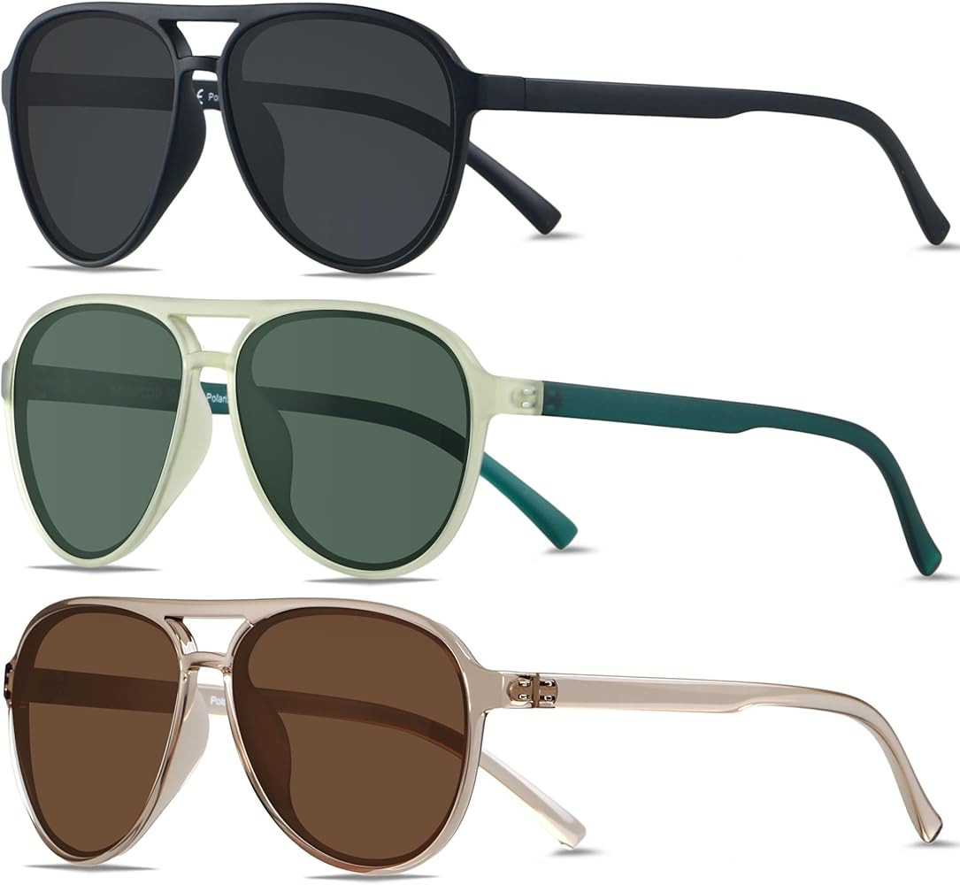 ANDWOOD Retro Polarized Aviator Sunglasses for Women Men Classic 70s Vintage Trendy Square Aviato... | Amazon (US)