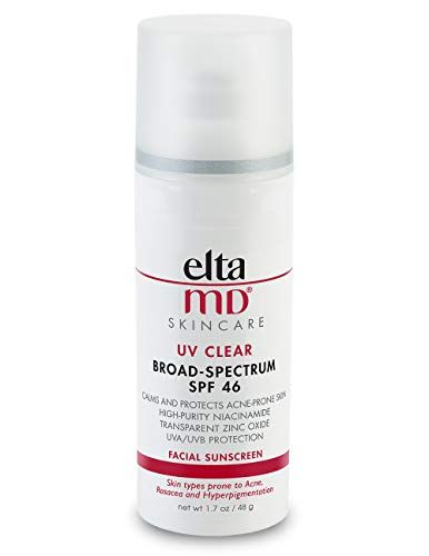 EltaMD UV Clear Facial Sunscreen Broad-Spectrum SPF 46 for Sensitive or Acne-Prone Skin, Oil-free, Dermatologist-Recommended Mineral-Based Zinc Oxide Formula, 1. 7 oz | Amazon (US)