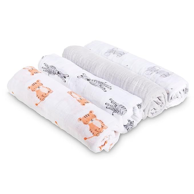 aden + anais Essentials Muslin Swaddle Blankets for Baby Girls and Boys, Newborn Receiving Blanke... | Amazon (US)