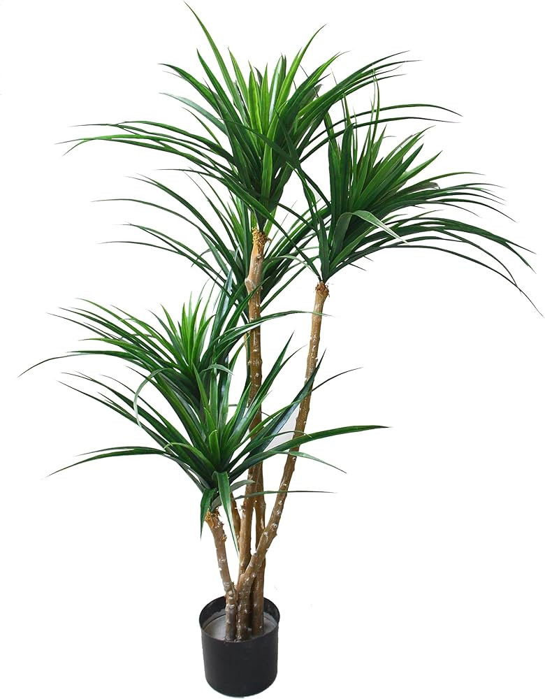 Pure Garden Artificial Tree - 51-Inch Tropical Yucca Plant with Rubber Leaves and Natural Trunk f... | Amazon (US)