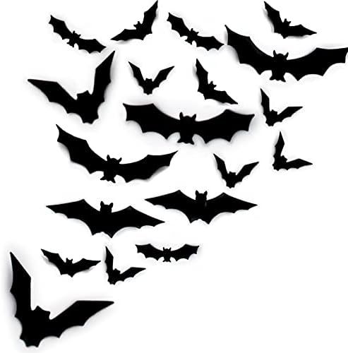 120 PCS Halloween 3D Bats Decoration, 8 Styles Realistic PVC Scary Bats Window Decal Wall Sticker... | Amazon (US)