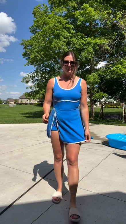 I love a good athletic dress 💙perfect for chasing kids and looking cute even when it’s 90 degrees // comment SHOP for links 🔗 

#summerstyle #summerfashion #lifeandstyleblogger #amazonfashionfinds #casualstyle