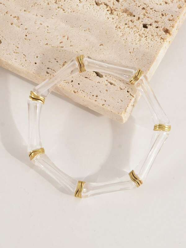 1pc Fashion ABS Bamboo Joint Design Beaded Bracelet For Women For Daily Life | SHEIN