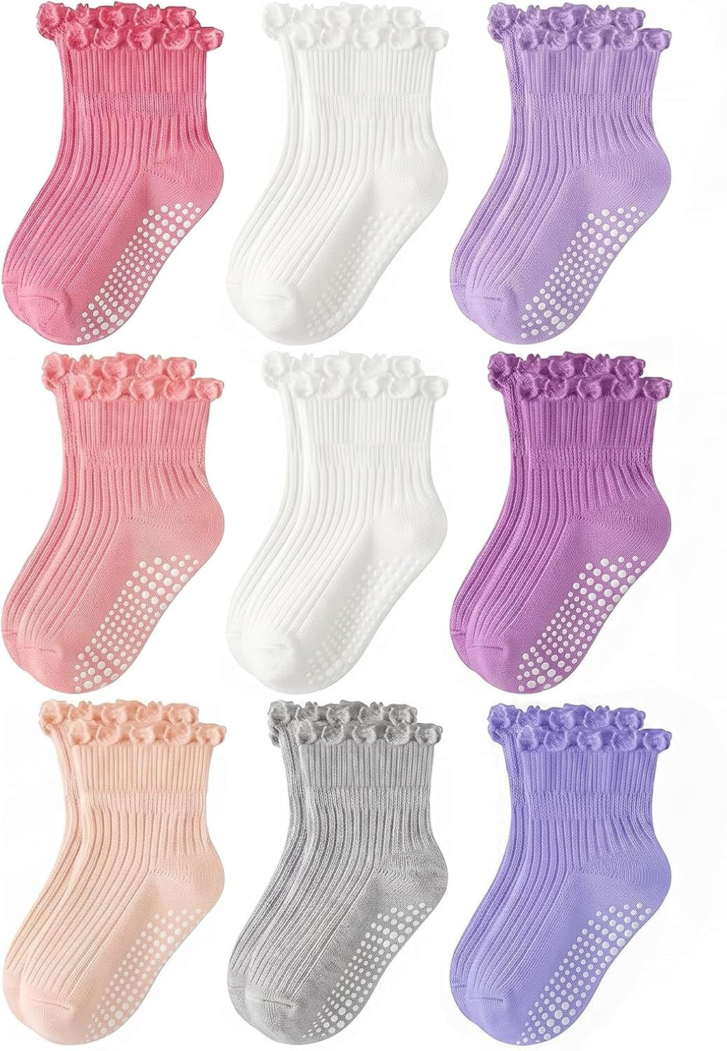 Baby Toddler Essentials Non-Slip Crew Socks for Unisex Boys Girls | Amazon (US)