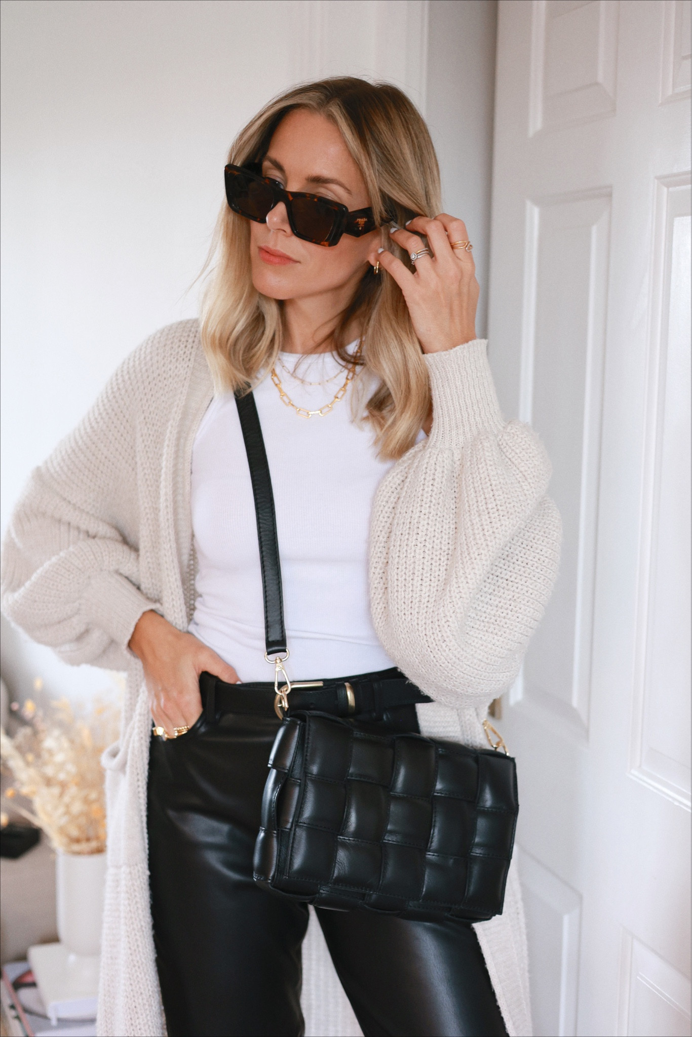 Leather trousers 
Faux leather trousers 
Chunky knit
Quilted bag
Winter outfit inspo 

#LTKeurope #LTKSeasonal #LTKstyletip