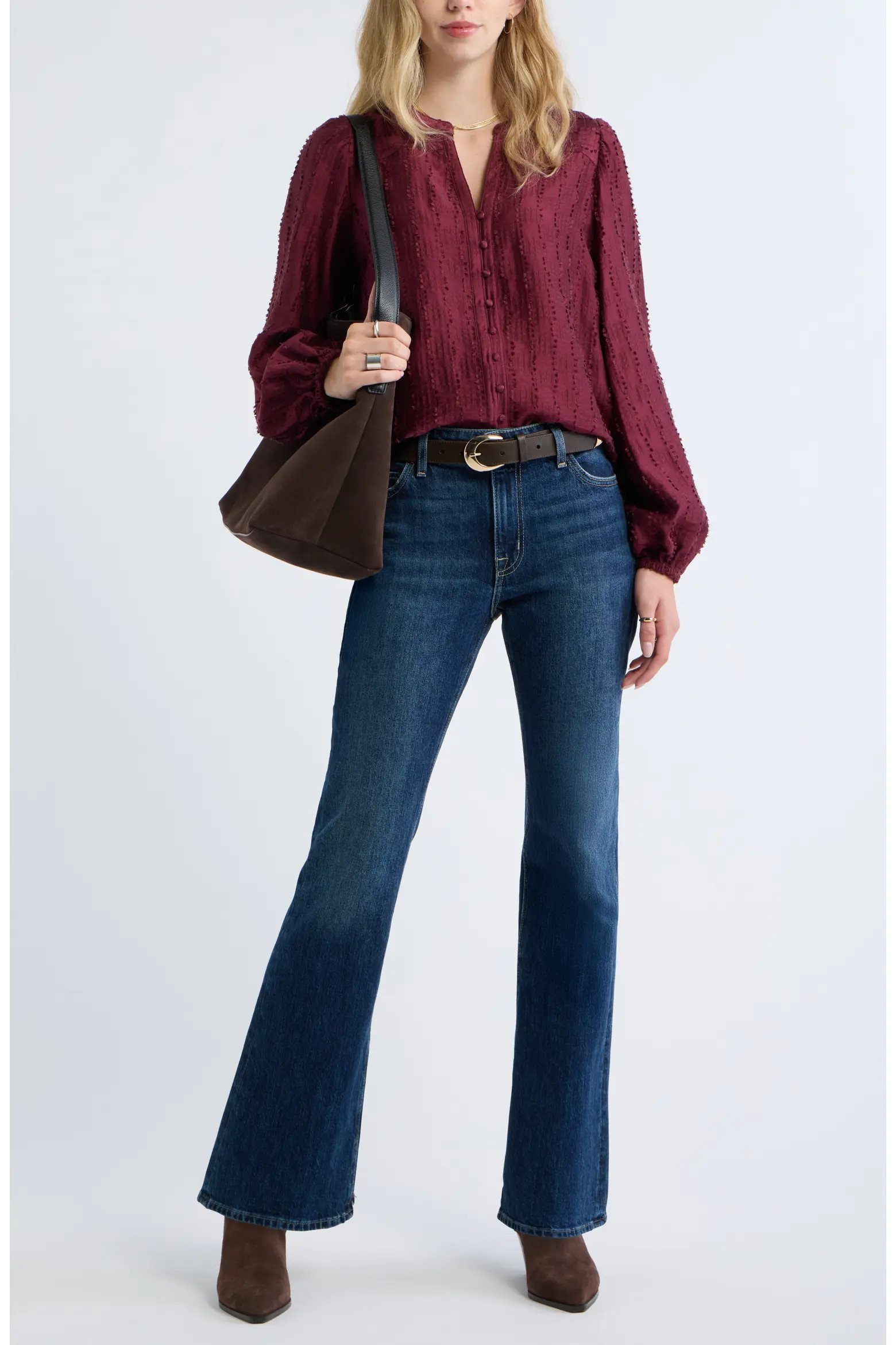 Treasure & Bond Textured Button Front Shirt (Women) | Nordstrom | Nordstrom