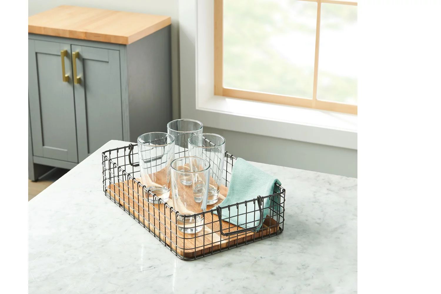 Better Homes & Gardens Wire Rectangle Serving Tray, 16 in L x 10.38 in W , Gray - Walmart.com | Walmart (US)