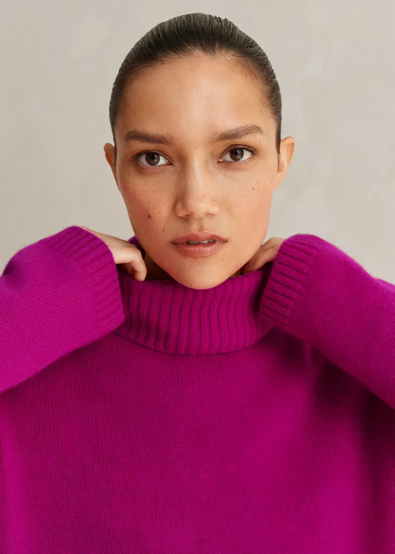 Merino Cashmere Relaxed Crop Sweater + Snood | ME+EM US