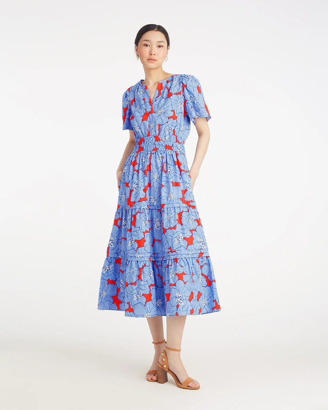 Hollie Midi Dress in Floating Floral | Draper James (US)