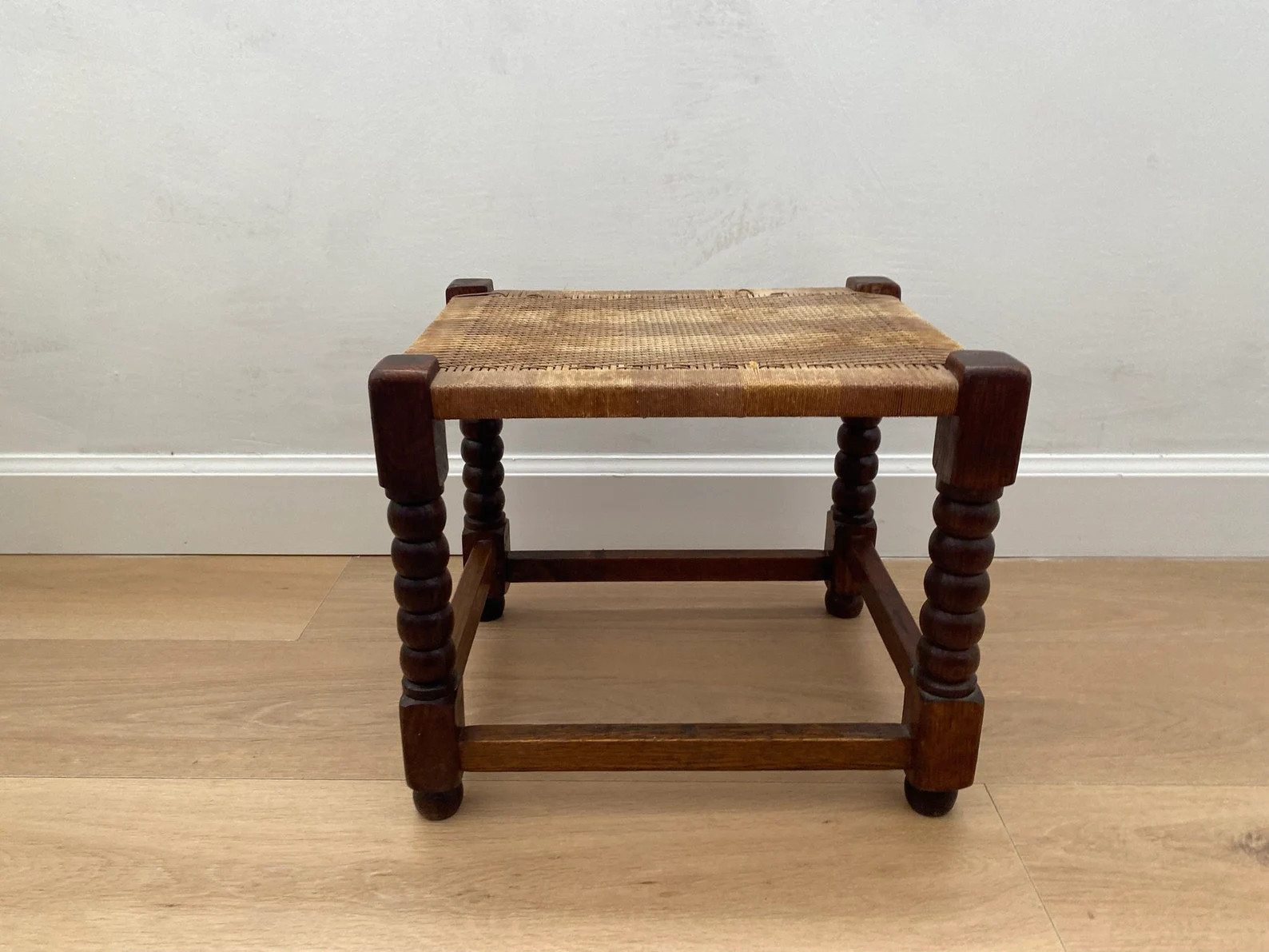 Vintage Foot Stool, England MCM Postmodern Minimalist Art Deco Modern 50s 60s Ottoman Bench Wicke... | Etsy (US)