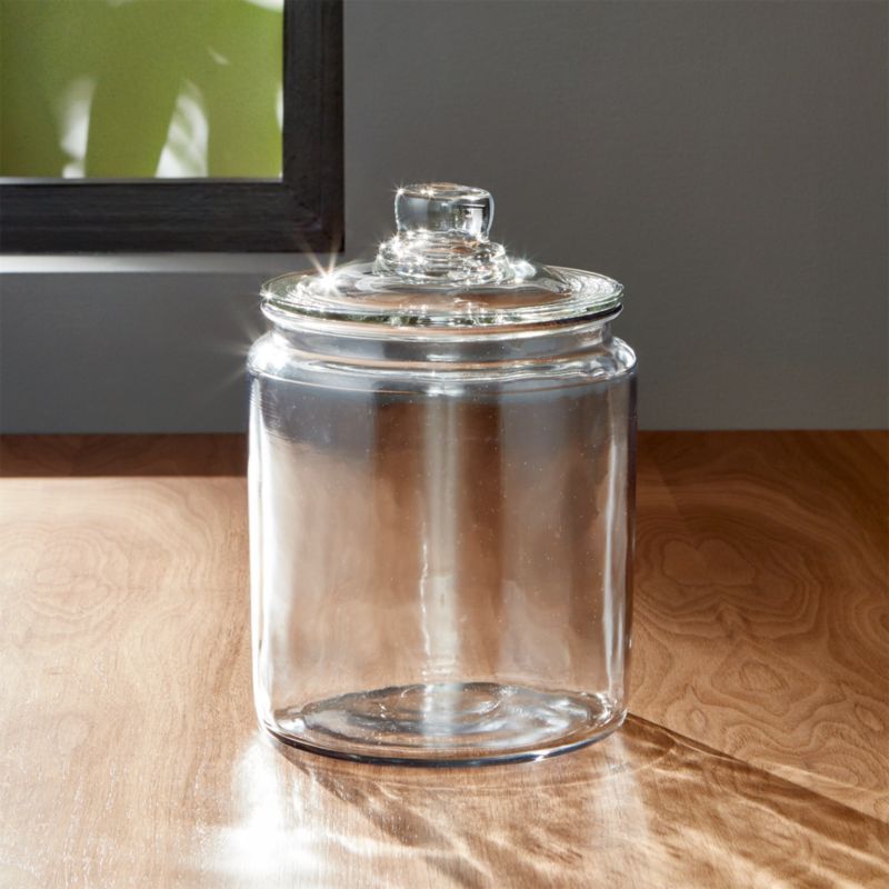 Heritage Hill 64 oz. Glass Jar with Lid + Reviews | Crate and Barrel | Crate & Barrel