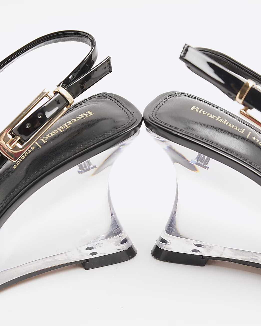 Black Clear Wedge Court Heels | River Island UK & IE
