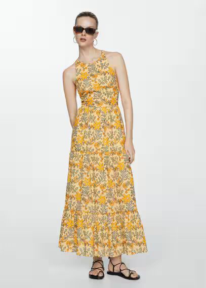 Printed bow dress -  Women | Mango USA | MANGO (US)