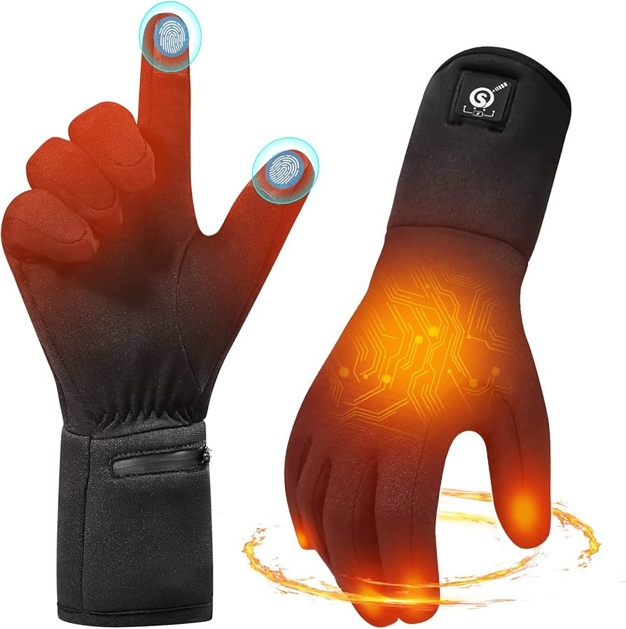 Heated Glove Liners Rechargeable Gloves - Electric Battery Heated Gloves for Men Women, Upgraded ... | Amazon (US)