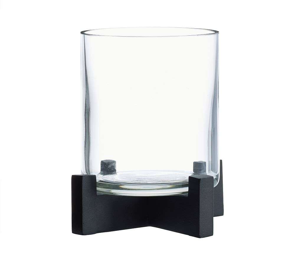Brooks Cross Bar Hurricane Candleholder | Pottery Barn (US)
