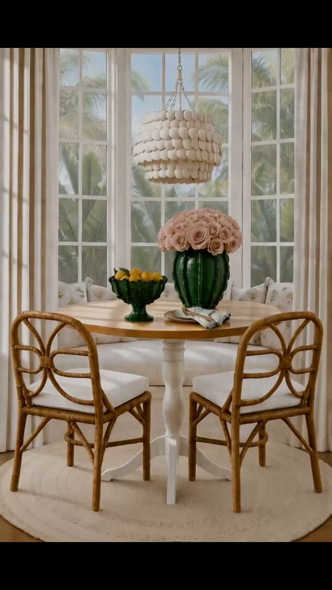 Imagine coming home to this—pulling up a chair, pouring a drink, and enjoying a relaxed dinner around the kitchen table.

This round kitchen table is the perfect size for a breakfast nook or dinette. It feels casual, welcoming, and easy to live with—ideal for everyday meals, morning coffee, or an impromptu dinner. Woven dining chairs, embroidered pillows, tailored drapes, a textured round rug, and a sculptural chandelier give the entire space an elegant, collected personality.

Serena & Lily is offering up to 40% off for Labor Day. Shop the dining table, dining chairs, pillows, drapes, rug, chandelier, tableware, dinnerware, vase, and flower-arrangement essentials.

#LaborDaySale #SerenaAndLily #KitchenTable #DiningTable #DiningChair #BreakfastNook #Dinette #Pillows #Drapes #Curtains #Rug #Chandelier #Tableware #Dinnerware #FlowerArrangement #Vase #DiningNook #DinnerAtHome #LTKHome #LTKSaleAlert

#LTKdayinmylife #LTKHome #LTKSaleAlert
