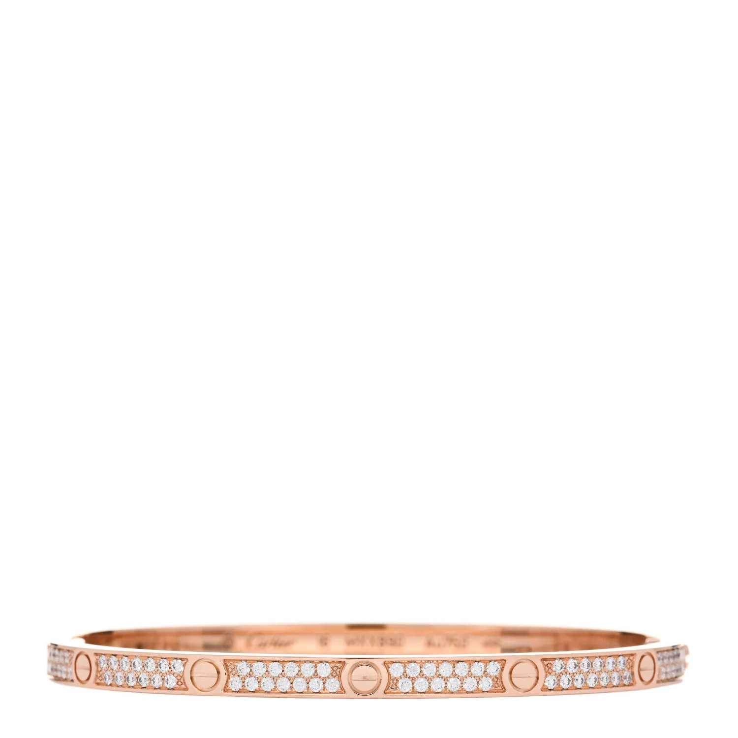 CARTIER 18K Pink Gold Diamond Small LOVE Paved Bracelet 16 | FASHIONPHILE (US)