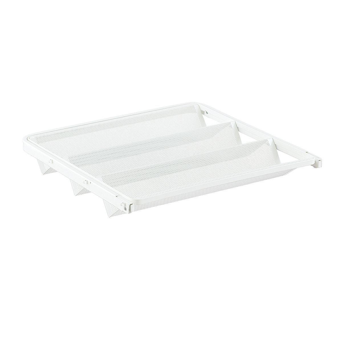 White Elfa Gliding Tiered Shelves | The Container Store