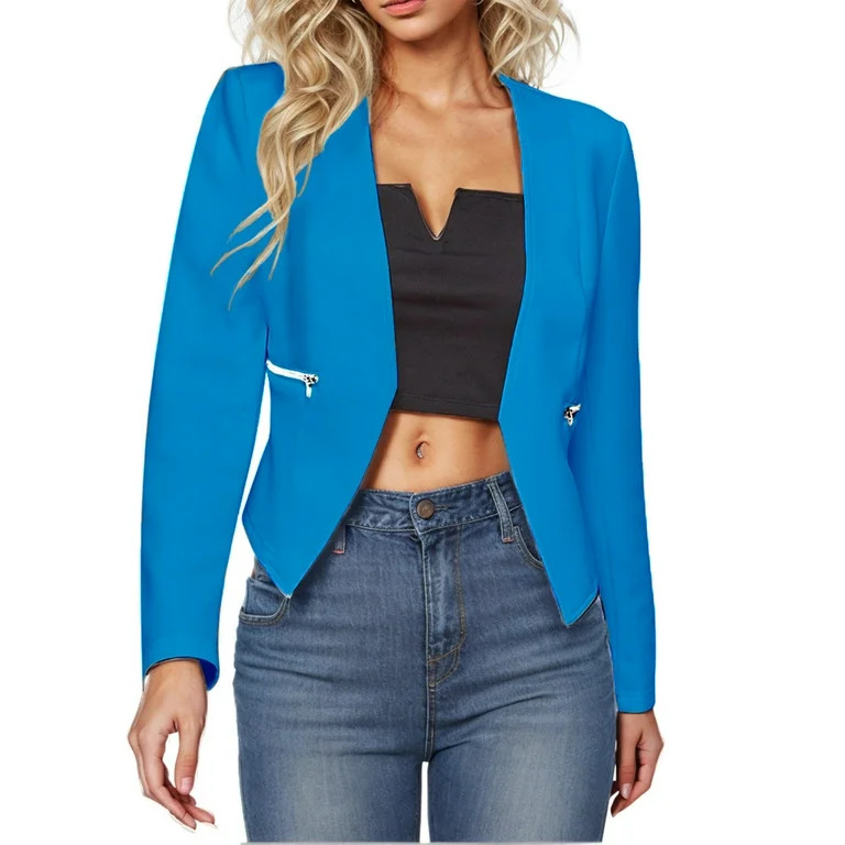 Ecqkame(No ratings yet) Ecqkame Womens Casual Short Blazer Long Sleeve Cropped Office Business Op... | Walmart (US)