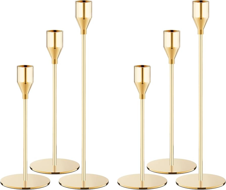 Lot de 6 bougeoirs en métal doré français de qualité supérieure pour décoration de table ou... | Amazon (CA)