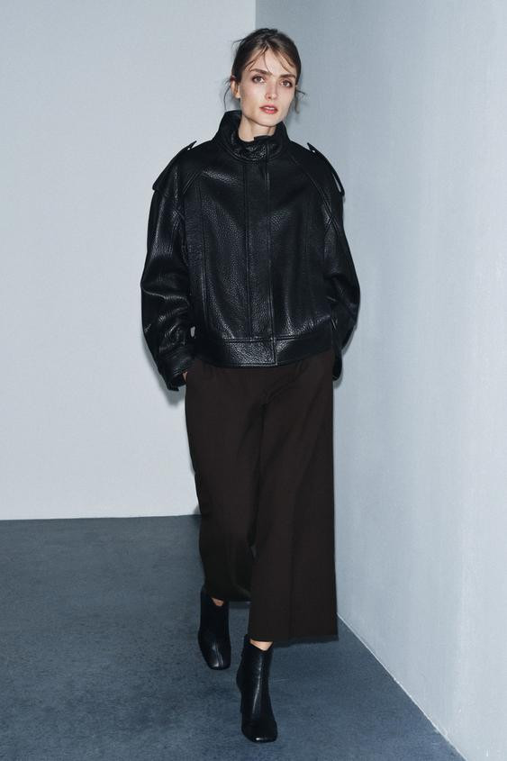 LEATHER BOMBER JACKET ZW COLLECTION LIMITED EDITION | Zara US