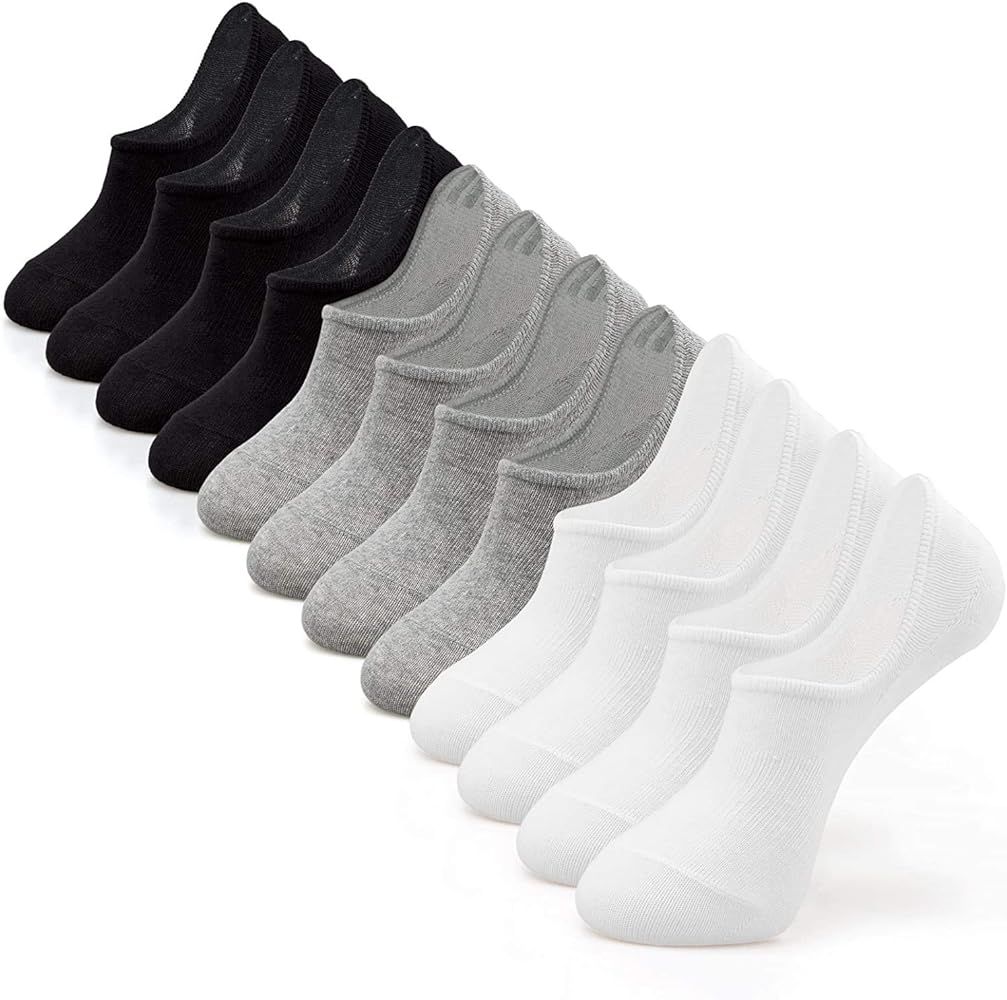 IDEGG No Show Socks Low Cut Cotton Casual Anti-slid Athletic Socks with Non Slip Grip for Men | Amazon (US)